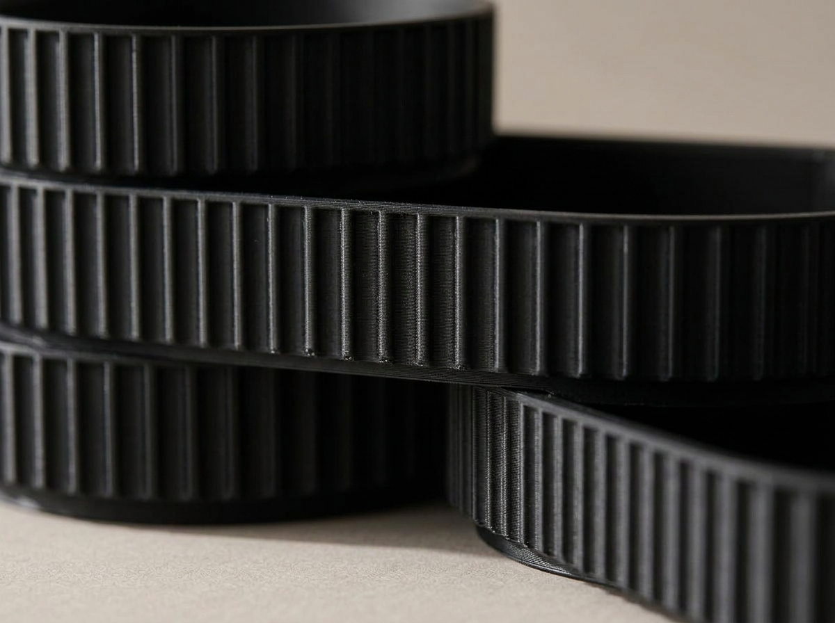 Close-up of the fluted edge detail on charcoal black modular desk organiser pieces